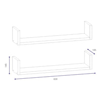 Mensola Sud, Scaffale, Ripiano a muro, Scaffalatura multiuso, 63x15 h15 cm, Bianco