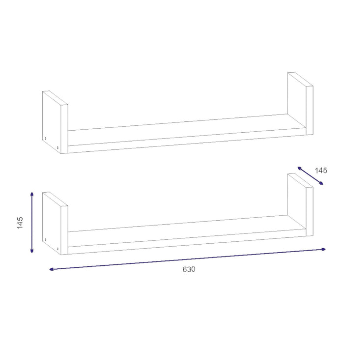 Mensola Sud, Scaffale, Ripiano a muro, Scaffalatura multiuso, 63x15 h15 cm, Bianco