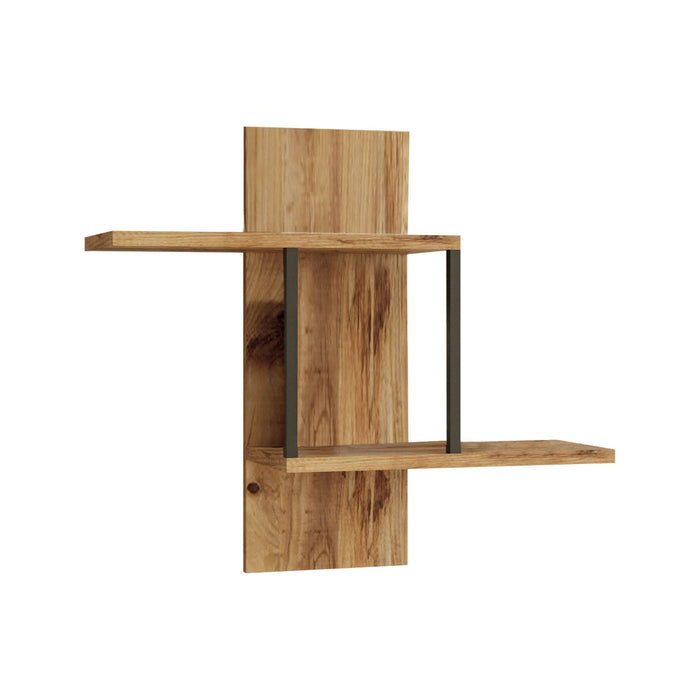 Mensola Malou, Scaffale, Ripiano a muro, Scaffalatura multiuso, 66x20 h60 cm, Quercia