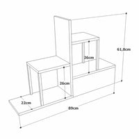 Mensola Flavien, Scaffale, Ripiano a muro, Scaffalatura multiuso, 89x22 h62 cm, Quercia