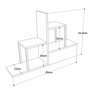 Mensola Flavien, Scaffale, Ripiano a muro, Scaffalatura multiuso, 89x22 h62 cm, Quercia