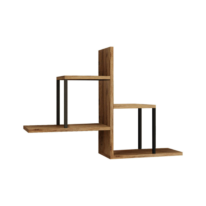 Mensola Flavien, Scaffale, Ripiano a muro, Scaffalatura multiuso, 89x22 h62 cm, Quercia