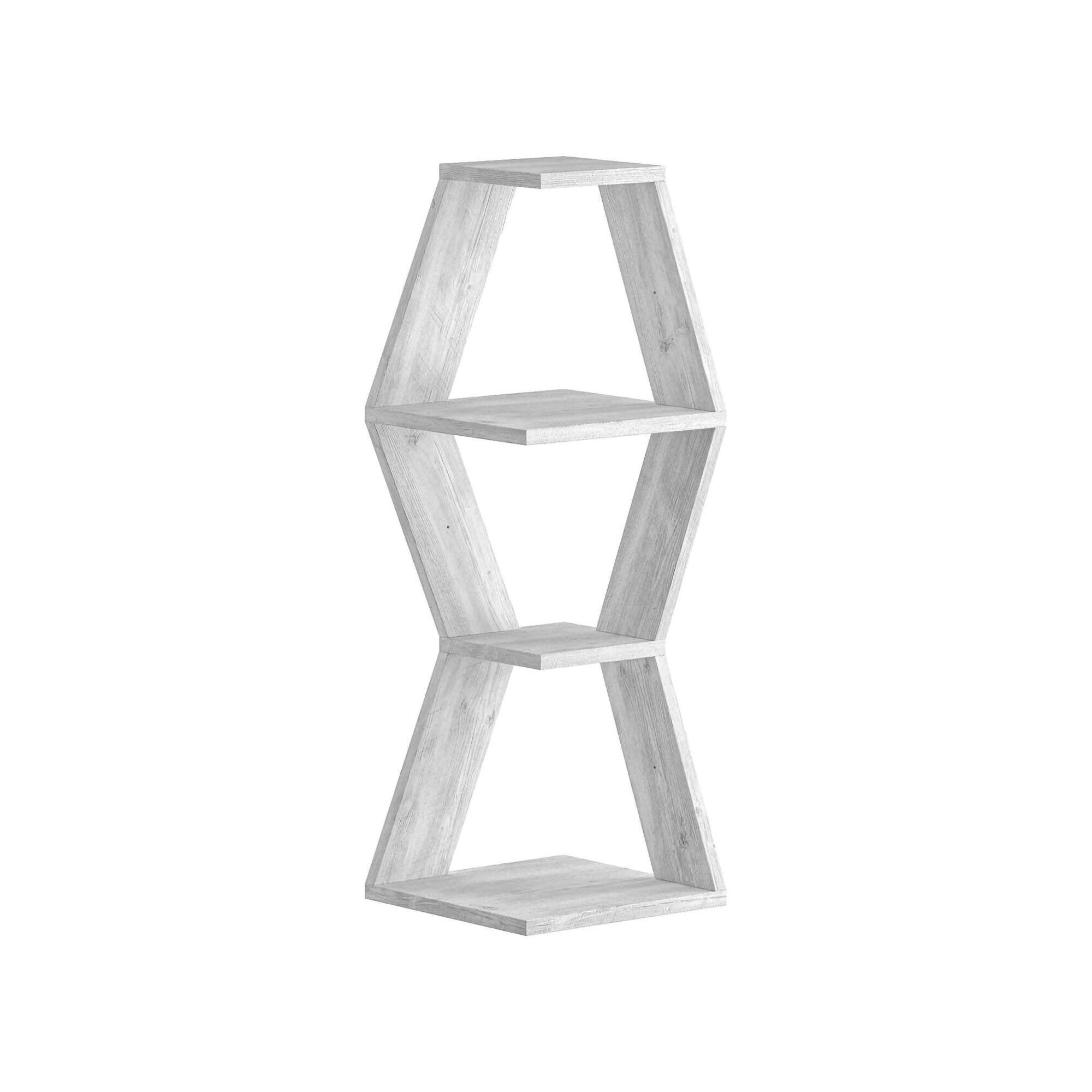 Mensola Iopa, Scaffale, Ripiano a muro, Scaffalatura multiuso, 30x30 h86 cm, Bianco