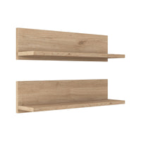 Mensola Nebbia, Scaffale, Ripiano a muro, Scaffalatura multiuso, 60x13 h15 cm, Noce e Bianco