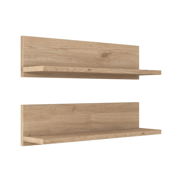 Mensola Nebbia, Scaffale, Ripiano a muro, Scaffalatura multiuso, 60x13 h15 cm, Noce e Bianco