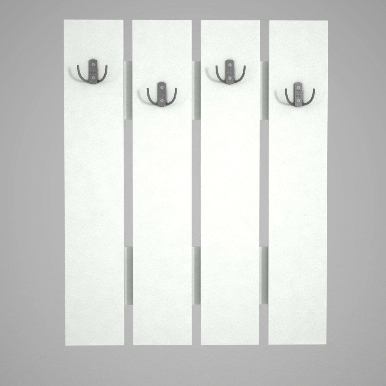 Mobile da ingresso Joachim, Entratina appendiabiti, Composizione per atrio, Consolle portaoggetti multifunzione, 65x4 h80 cm, Bianco