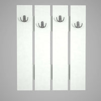 Mobile da ingresso Joachim, Entratina appendiabiti, Composizione per atrio, Consolle portaoggetti multifunzione, 65x4 h80 cm, Bianco