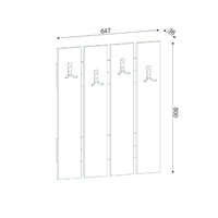 Mobile da ingresso Joachim, Entratina appendiabiti, Composizione per atrio, Consolle portaoggetti multifunzione, 65x4 h80 cm, Bianco