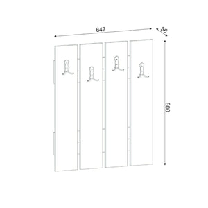 Mobile da ingresso Joachim, Entratina appendiabiti, Composizione per atrio, Consolle portaoggetti multifunzione, 65x4 h80 cm, Bianco
