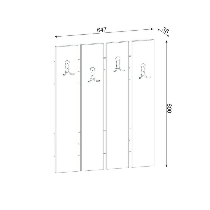 Mobile da ingresso Joachim, Entratina appendiabiti, Composizione per atrio, Consolle portaoggetti multifunzione, 65x4 h80 cm, Bianco