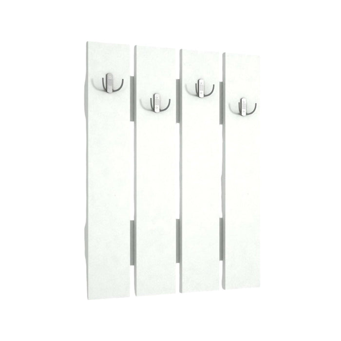 Mobile da ingresso Joachim, Entratina appendiabiti, Composizione per atrio, Consolle portaoggetti multifunzione, 65x4 h80 cm, Bianco