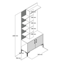 Mobile da ingresso Loredana, Entratina appendiabiti, Composizione per atrio, Consolle portaoggetti multifunzione, 90x35 h200 cm, Noce e Crema