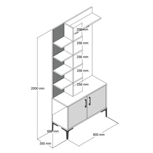 Mobile da ingresso Loredana, Entratina appendiabiti, Composizione per atrio, Consolle portaoggetti multifunzione, 90x35 h200 cm, Noce e Crema
