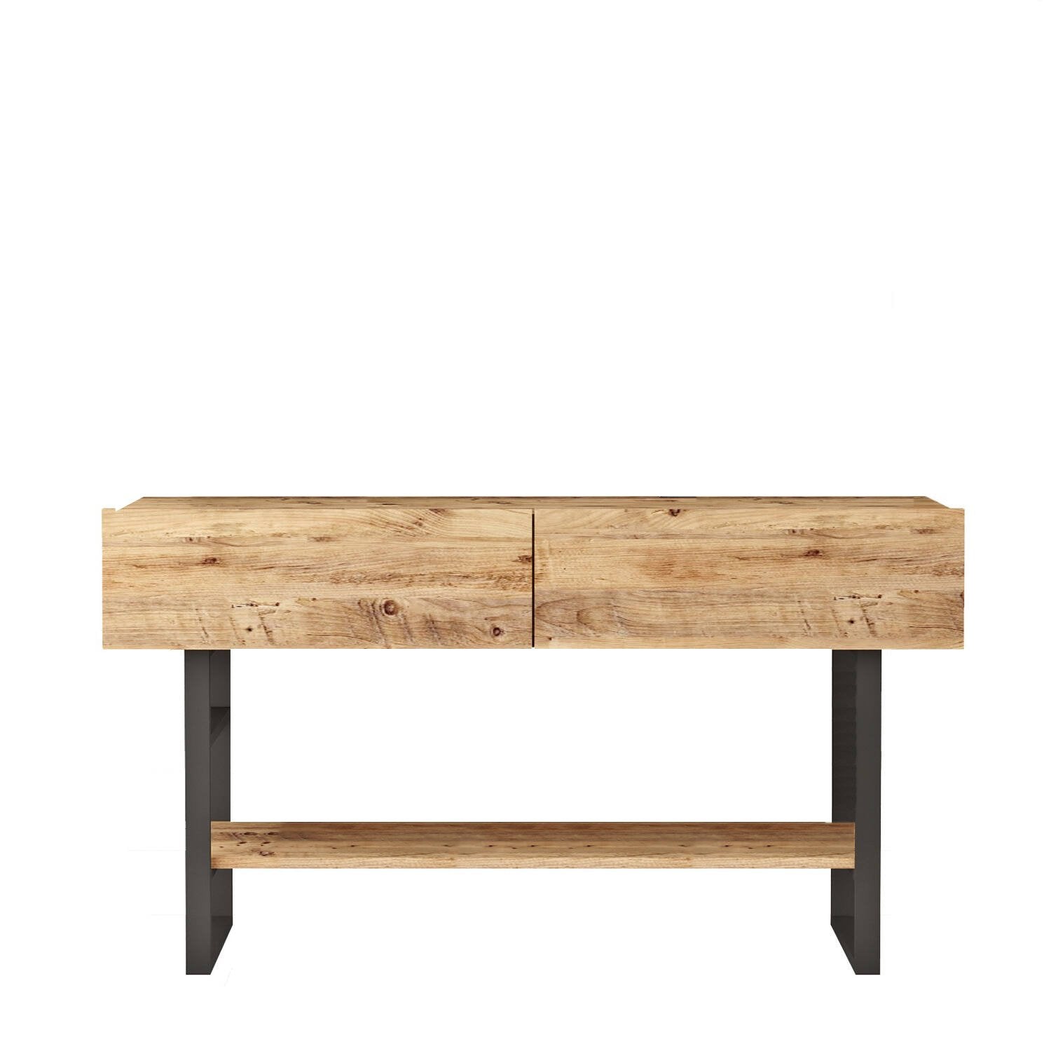 Credenza Allein, Buffet da soggiorno, Madia da salotto, Dispensa da cucina, 139x43 h76 cm, Quercia