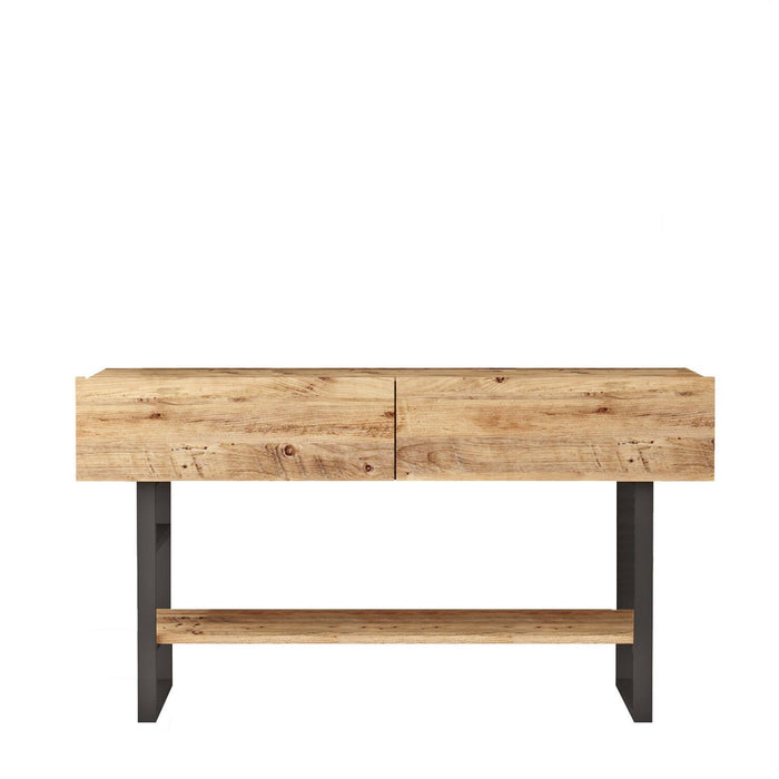 Credenza Allein, Buffet da soggiorno, Madia da salotto, Dispensa da cucina, 139x43 h76 cm, Quercia
