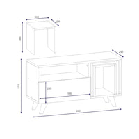 Mobile porta TV Barrali, Credenza da soggiorno, Armadio basso per TV, Base parete attrezzata, 90x30 h51 cm, Bianco e Noce