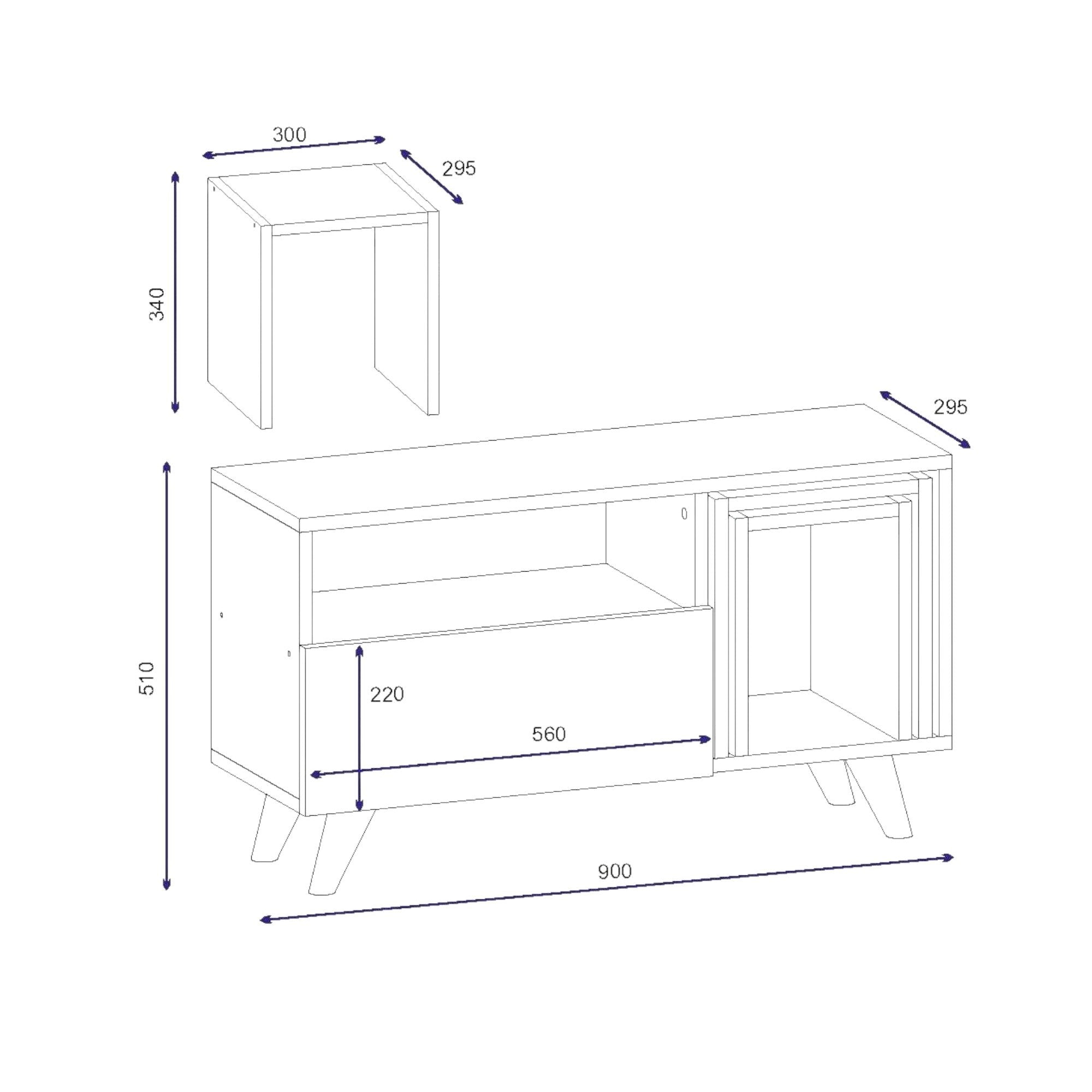 Mobile porta TV Barrali, Credenza da soggiorno, Armadio basso per TV, Base parete attrezzata, 90x30 h51 cm, Bianco e Noce