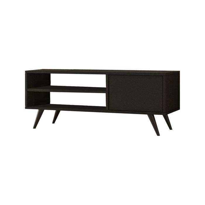Mobile porta TV HuLanqi, Credenza da soggiorno, Armadio basso per TV, Base parete attrezzata, 110x40 h44 cm, Nero