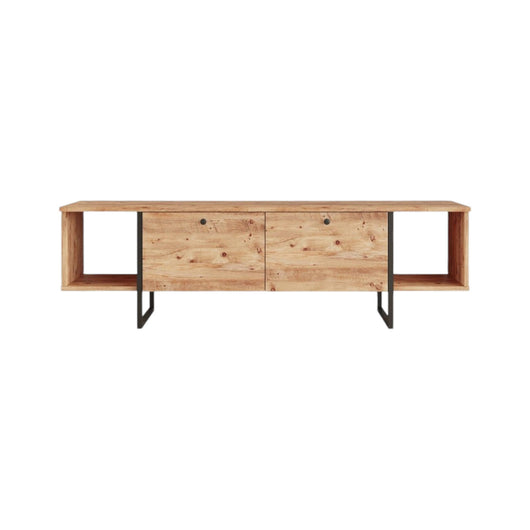 Mobile porta TV Barzana, Credenza da soggiorno, Armadio basso per TV, Base parete attrezzata, 160x40 h48 cm, Quercia