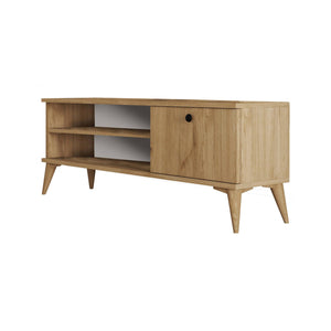 Mobile porta TV Muqdisho, Credenza da soggiorno, Armadio basso per TV, Base parete attrezzata, 120x30 h45 cm, Quercia
