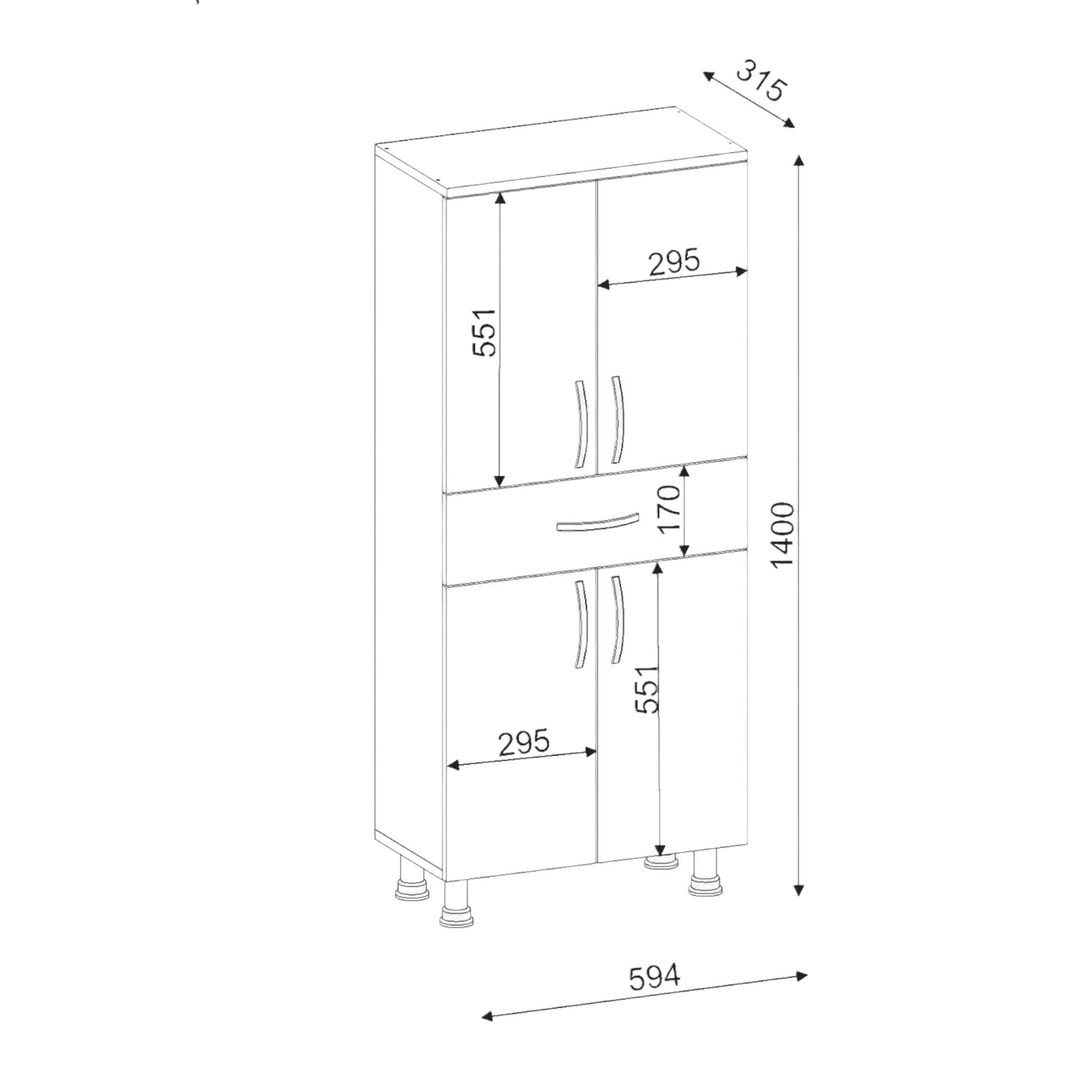 Armadio multiuso grande Iolana, Mobile multifunzionale, Mobiletto scarpiera, Guardaroba porta scarpe, 59x32 h140 cm, Bianco