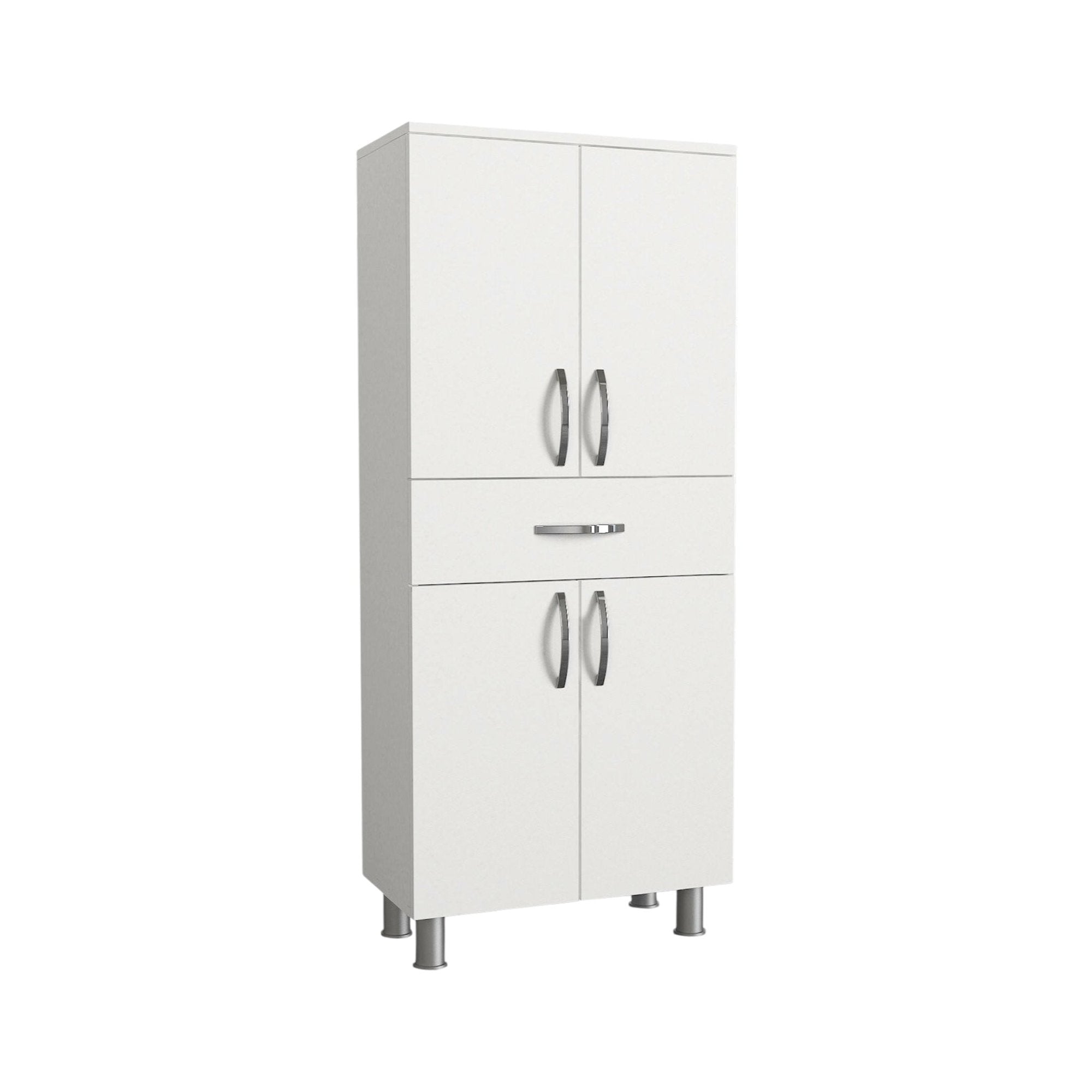 Armadio multiuso grande Iolana, Mobile multifunzionale, Mobiletto scarpiera, Guardaroba porta scarpe, 59x32 h140 cm, Bianco