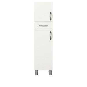 Mobile colonna Giuda, Pensile bagno o cucina, Armadio alto multifunzione, Mobiletto multiuso, 35x31 h179 cm, Bianco