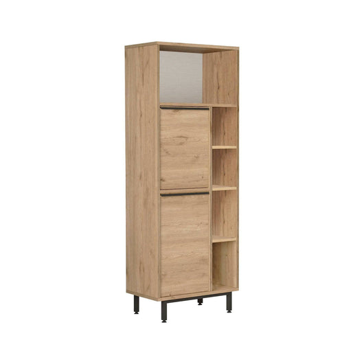 Mobile colonna Merbok, Pensile bagno o cucina, Armadio alto multifunzione, Mobiletto multiuso, 160x36 h45 cm, Noce