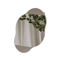 Specchio Asterisco, Specchiera, Articolo d'arredo a muro, Decorazione con specchio, 60x13 h75 cm, Beige