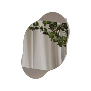 Specchio Asterisco, Specchiera, Articolo d'arredo a muro, Decorazione con specchio, 60x13 h75 cm, Beige