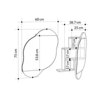Specchio Asterisco, Specchiera, Articolo d'arredo a muro, Decorazione con specchio, 60x13 h75 cm, Bianco