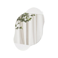 Specchio Asterisco, Specchiera, Articolo d'arredo a muro, Decorazione con specchio, 60x13 h75 cm, Bianco