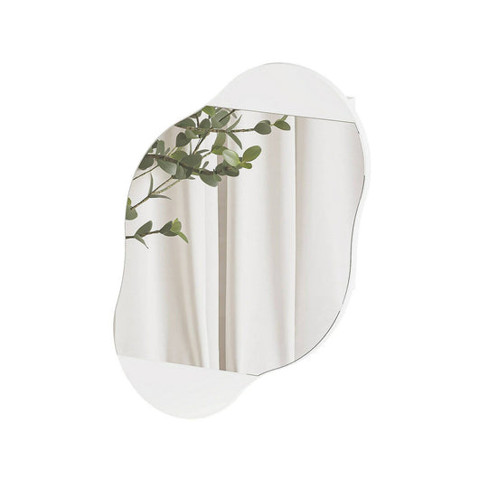 Specchio Asterisco, Specchiera, Articolo d'arredo a muro, Decorazione con specchio, 60x13 h75 cm, Bianco