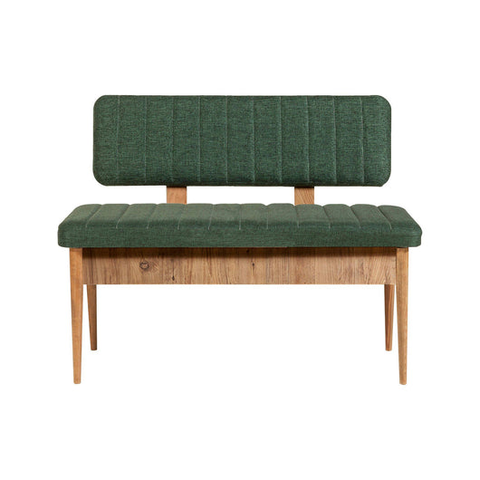 Panca Barthelemy, Panchina multiuso, Seduta per ospiti, Cassapanca multifunzione, 110x40 h85 cm, Quercia e Verde