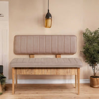 Panca Barthelemy, Panchina multiuso, Seduta per ospiti, Cassapanca multifunzione, 110x46 h85 cm, Quercia e Cemento