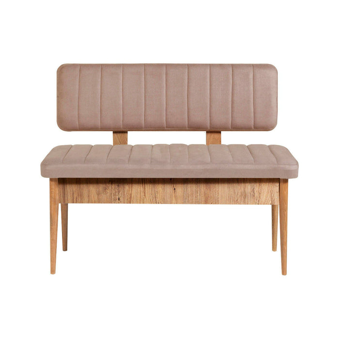 Panca Barthelemy, Panchina multiuso, Seduta per ospiti, Cassapanca multifunzione, 110x46 h85 cm, Quercia e Cemento