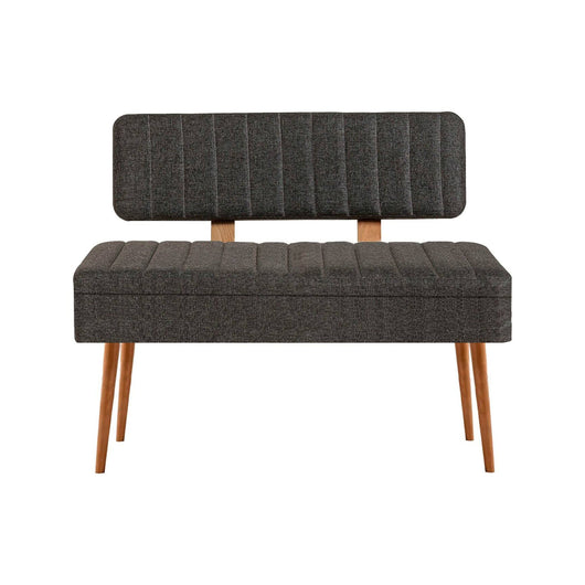 Panca Barthelemy, Panchina multiuso, Seduta per ospiti, Cassapanca multifunzione, 90x39 h40 cm, Quercia e Antracite