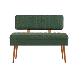 Panca Barthelemy, Panchina multiuso, Seduta per ospiti, Cassapanca multifunzione, 90x39 h40 cm, Quercia e Verde