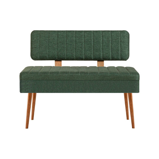 Panca Barthelemy, Panchina multiuso, Seduta per ospiti, Cassapanca multifunzione, 90x39 h40 cm, Quercia e Verde