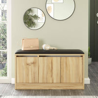 Scarpiera Arganetta, Mobile portascarpe, Armadio da ingresso multiuso, Mobiletto per calzature, 90x36 h46 cm, Quercia