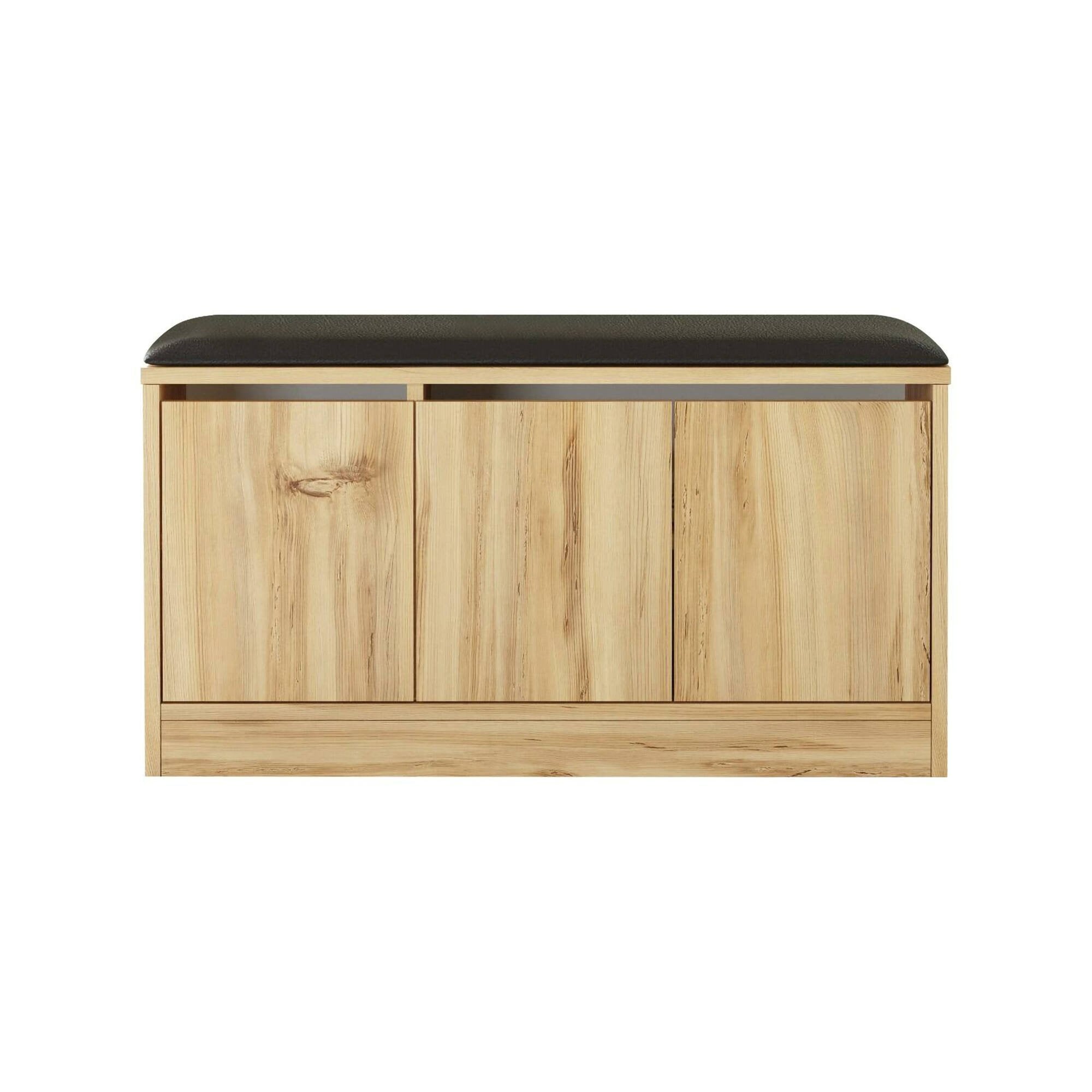 Scarpiera Arganetta, Mobile portascarpe, Armadio da ingresso multiuso, Mobiletto per calzature, 90x36 h46 cm, Quercia