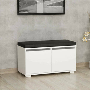 Scarpiera Delphin, Mobile portascarpe, Armadio da ingresso multiuso, Mobiletto per calzature, 80x35 h42 cm, Bianco