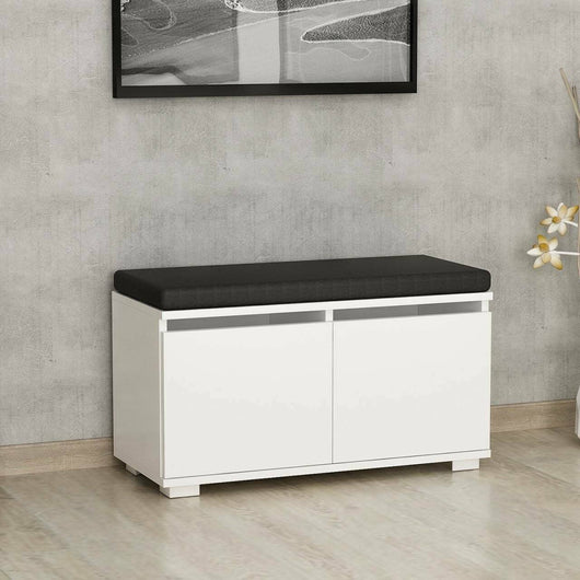 Scarpiera Delphin, Mobile portascarpe, Armadio da ingresso multiuso, Mobiletto per calzature, 80x35 h42 cm, Bianco