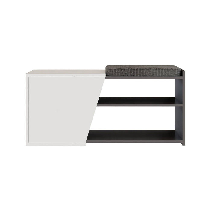 Scarpiera Neneng, Mobile portascarpe, Armadio da ingresso multiuso, Mobiletto per calzature, 105x38 h47 cm, Antracite e Bianco