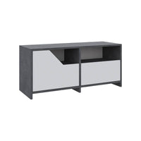 Scarpiera Berto, Mobile portascarpe, Armadio da ingresso multiuso, Mobiletto per calzature, 105x37 h47 cm, Grigio e Bianco