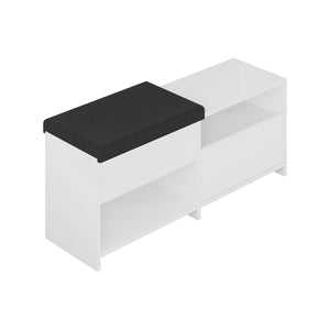 Scarpiera Nuri, Mobile portascarpe, Armadio da ingresso multiuso, Mobiletto per calzature, 120x41 h51 cm, Bianco