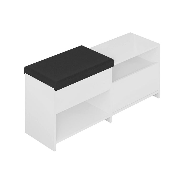 Scarpiera Nuri, Mobile portascarpe, Armadio da ingresso multiuso, Mobiletto per calzature, 120x41 h51 cm, Bianco