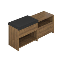 Scarpiera Nuri, Mobile portascarpe, Armadio da ingresso multiuso, Mobiletto per calzature, 120x41 h51 cm, Quercia