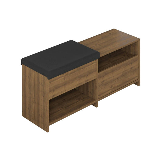 Scarpiera Nuri, Mobile portascarpe, Armadio da ingresso multiuso, Mobiletto per calzature, 120x41 h51 cm, Quercia