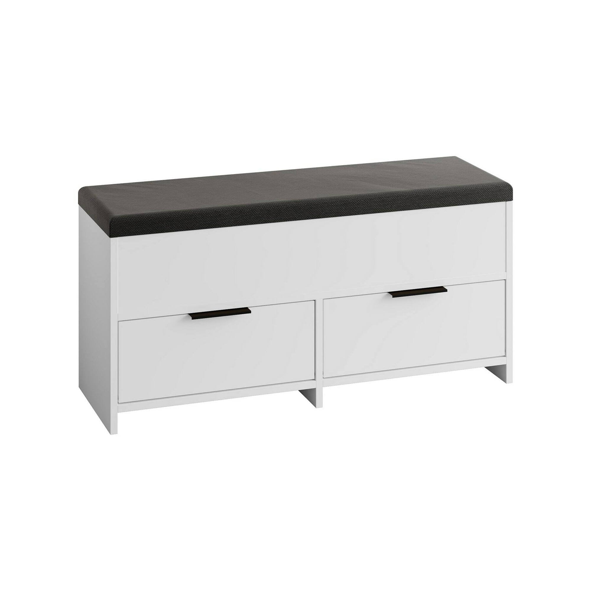 Scarpiera Tapah, Mobile portascarpe, Armadio da ingresso multiuso, Mobiletto per calzature, 106x34 h50 cm, Bianco